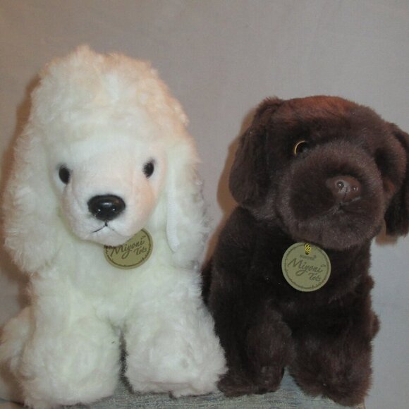 Aurora Miyoni Tots Lab Puppies 8" Plush Brown & White Labrad Puppies - Picture 8 of 13